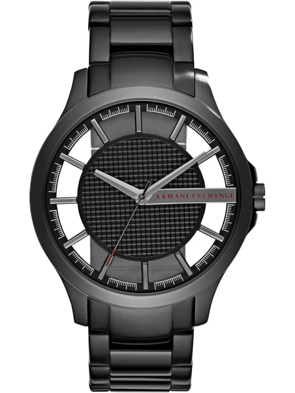 Men's Black/Gray A|X Armani Exchange Stainless Steel Bracelet Dress Wristwatch